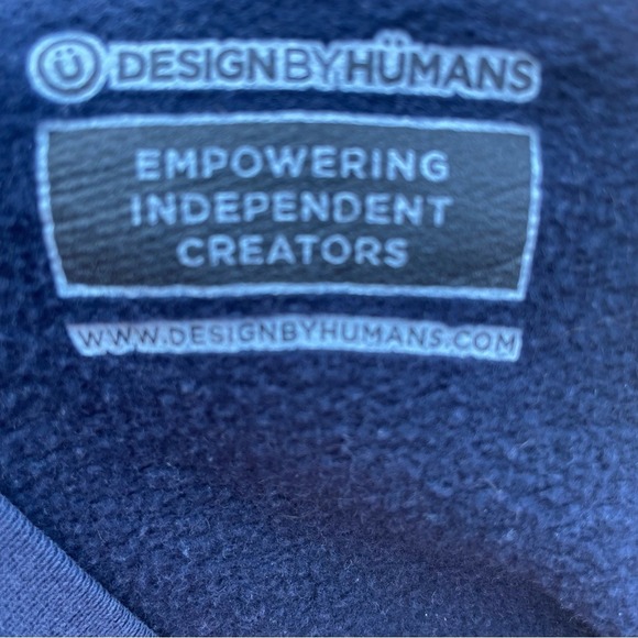 Design By Humans Wolf Graphic Sweatshirt Unisex M Navy Cosmic Galaxy Crewneck - Picture 5 of 7